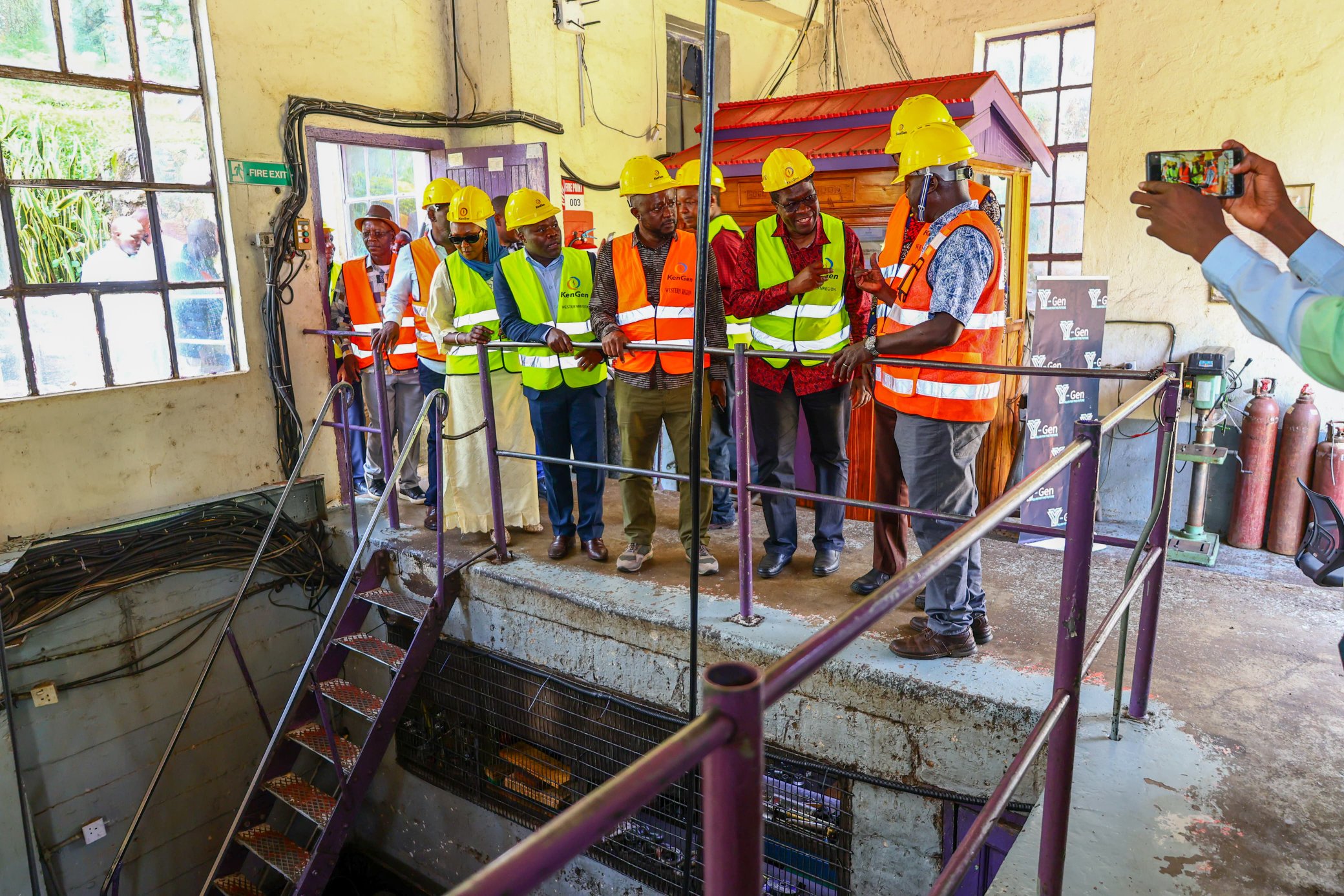 The Cabinet Secretary for Energy and Petroleum, Opiyo Wandayi, at the Gogo Power Plant.