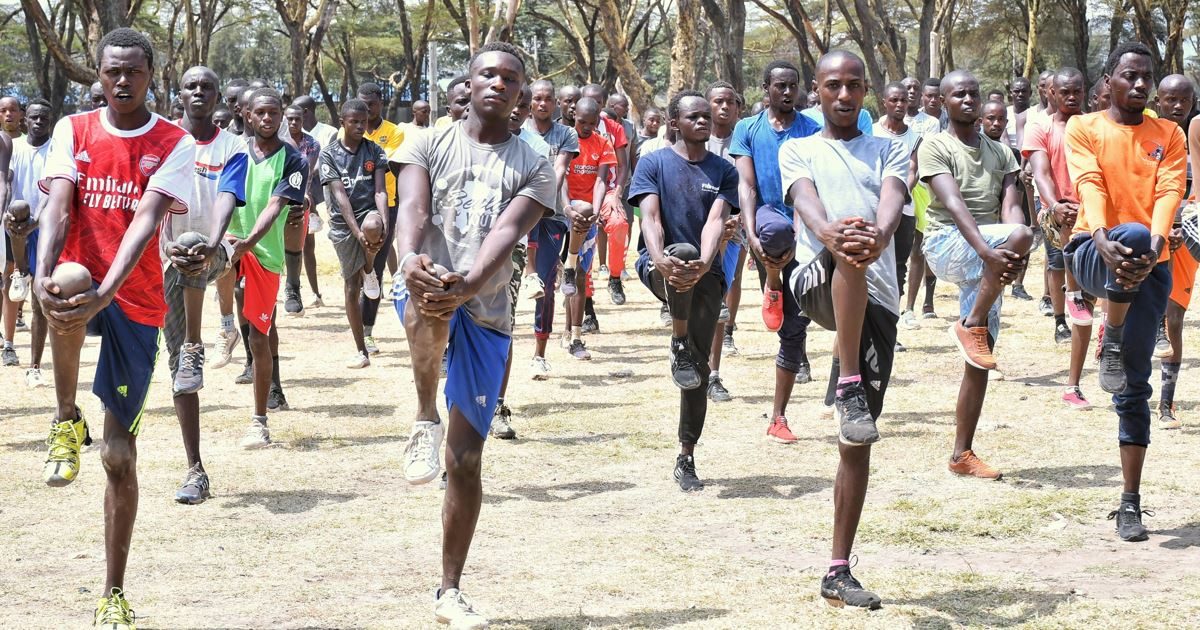 Young people participating during a past recruitment exercise. Photo/KNA