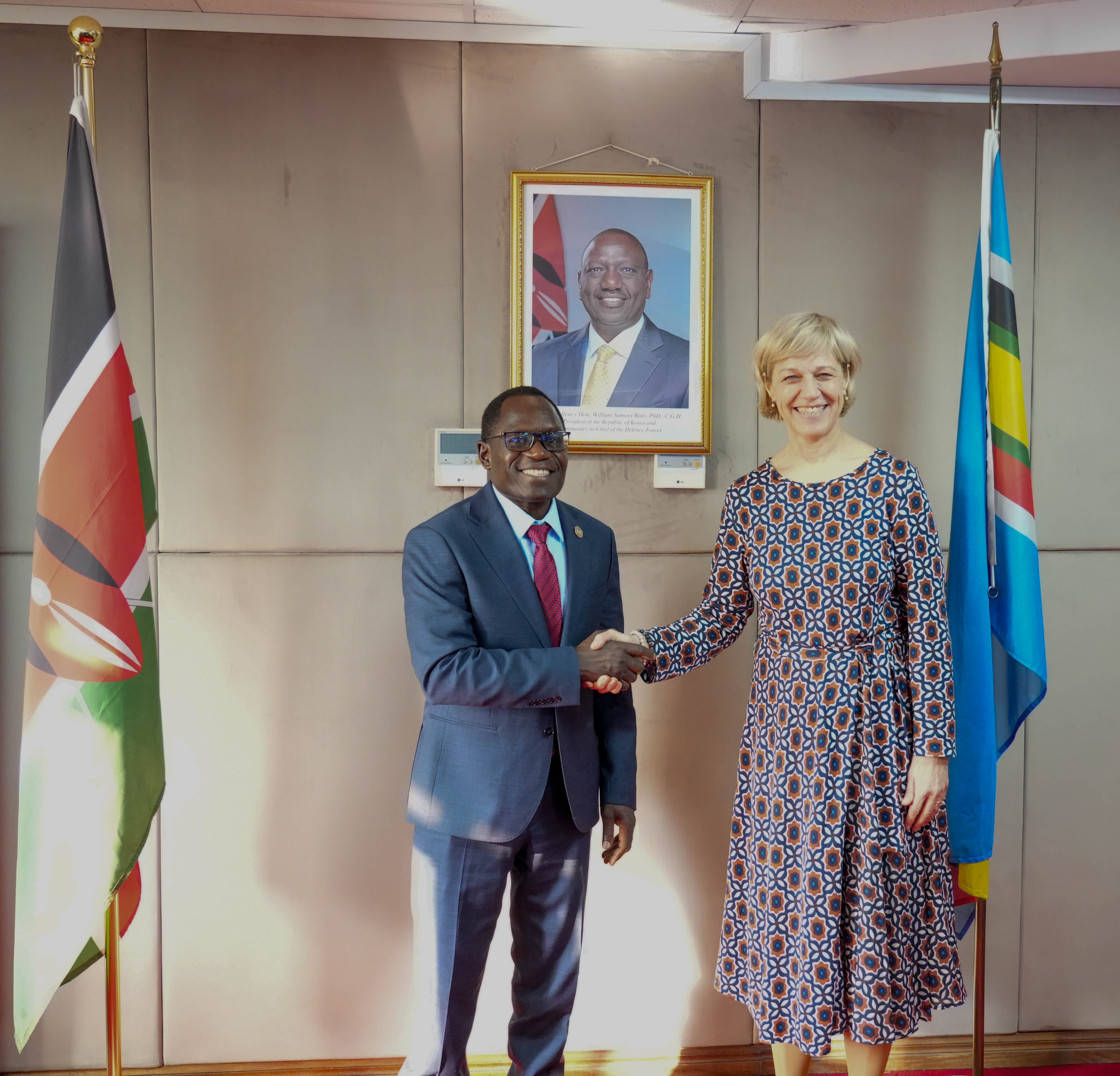 Principal Secretary Stephen Isaboke (left) engages in discussions with Ms. Renate Nikolay, Deputy Director-General of the European Commission, during the bilateral meeting on Kenya–EU digital cooperation..jpg