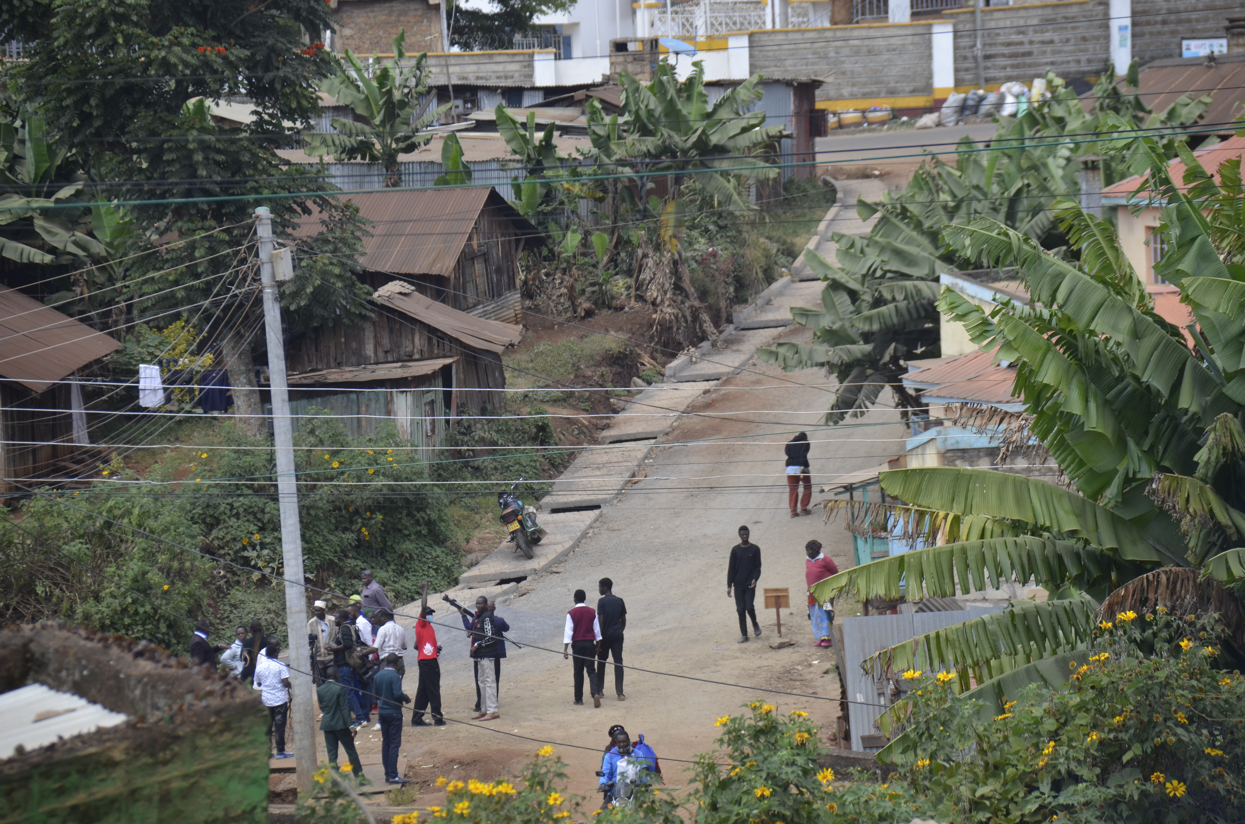 A section of a road undergoing upgrading at Mjini informal settlement in Meru County