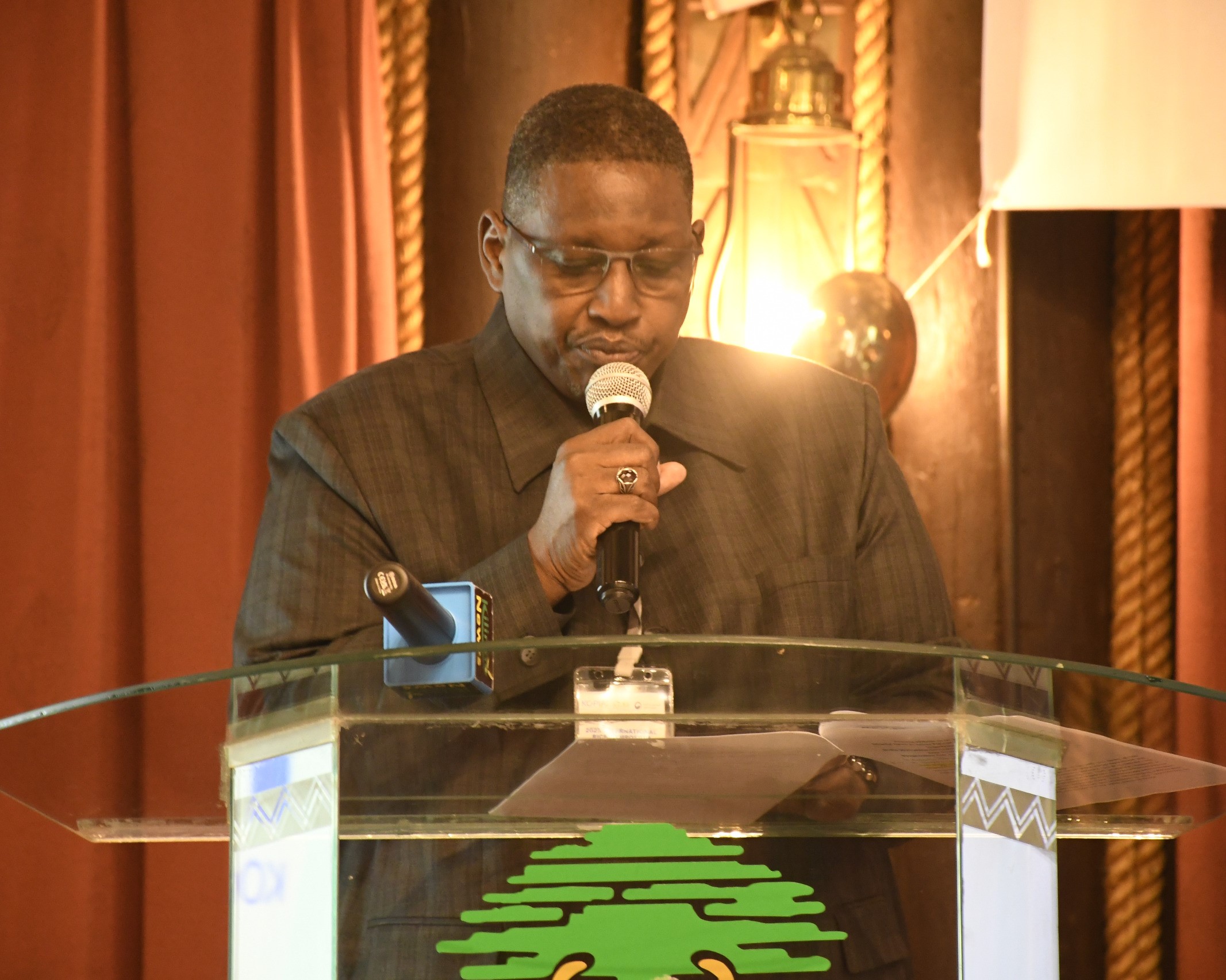 KALRO Director General Dr. Eliud Kireger speaking during the rice symposium 