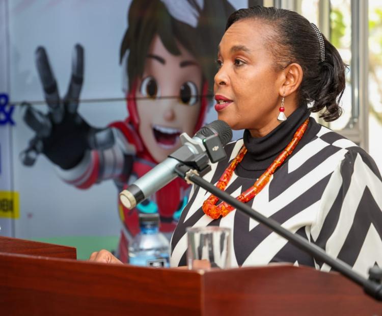 CS Malaysia- Information, Communications and the Digital Economy Cabinet Secretary Dr. Margaret Ndung’u speaking as the Chief Guest during the ceremony of commemorating the 67th Anniversary of the Independence of Malaysia, held in Nairobi. Photo by Beverlyne Musili.