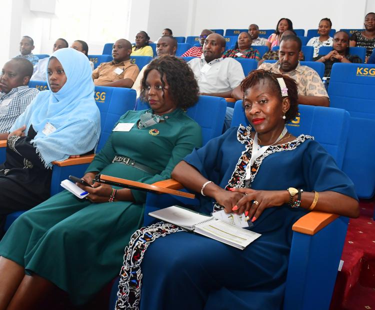 Delegates drawn from across Africa follow proceedings during the opening of the 1st African Schools of Governance Conference at Kenya School of Government (KSG), Mombasa. 