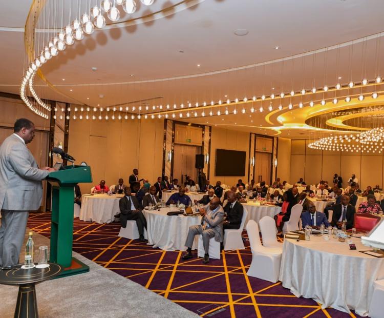 Musalia Mudavadi, the Prime Cabinet Secretary and Cabinet Secretary for Foreign and Diaspora Affairs speaking during the Colloquium on the Review of Kenya’s Foreign Policy 2014.