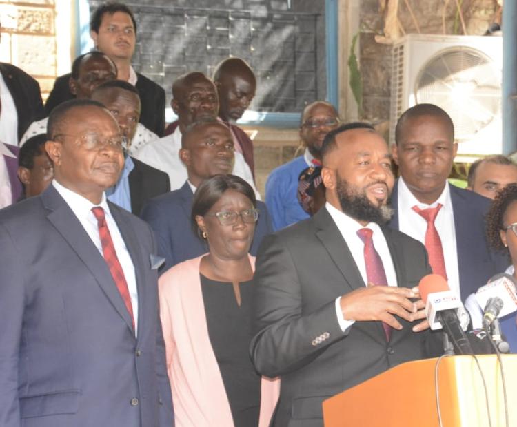 Mining, Blue economy and Maritime Affairs Cabinet Secretary Hassan Joho speaking during an engagement with stakeholders over cage-fishing project in Busia County. Photo/