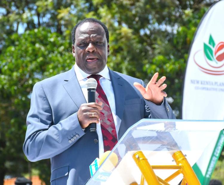 CS Oparanya1 and 2: Cabinet Secretary for Cooperatives and Micro, Small, and Medium Enterprises Development Wycliffe Oparanya speaks during a coffee farming and agronomy sensitization forum at Kongoni in Likuyani Constituency in Kakamega County