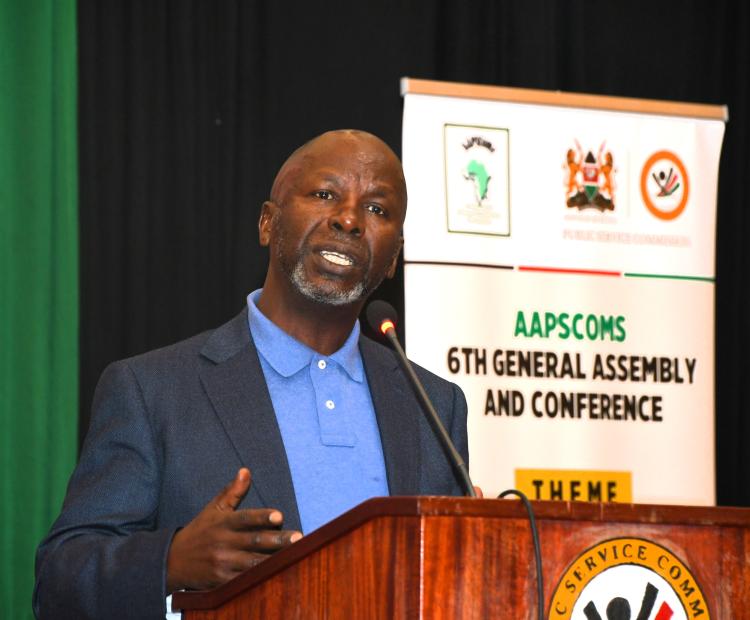 Amb. Anthony Muchiri, Chairperson, Public Service Commission of Kenya, who was elected as the President of the Association of African Public Service Commissions (AAPSCOMs). Photo/Kibet Cheptumo