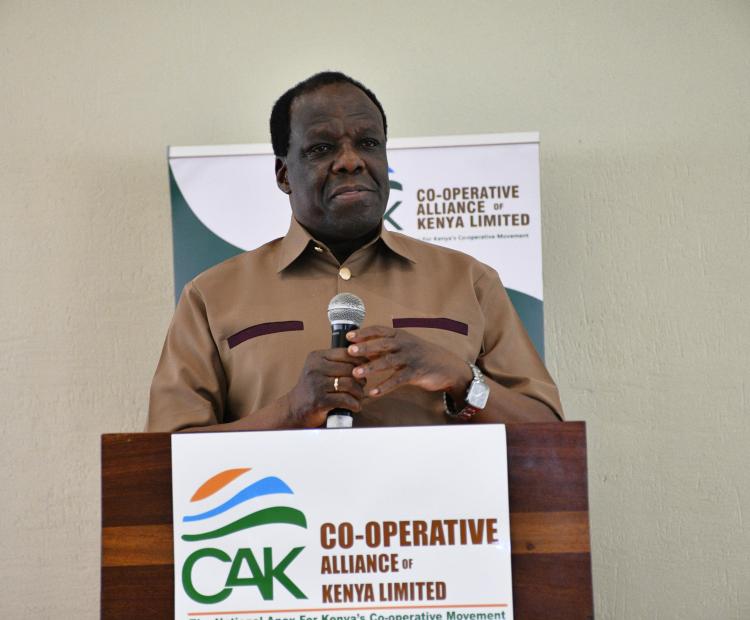  Cabinet secretary for Cooperative and Micro Small and Medium E Enterprises (MSME) Wycliffe Oparanya speaking during the 3rd Annual Cooperative Movement stakeholders meeting organized by Cooperatives Alliance of Kenya in Naivasha. 