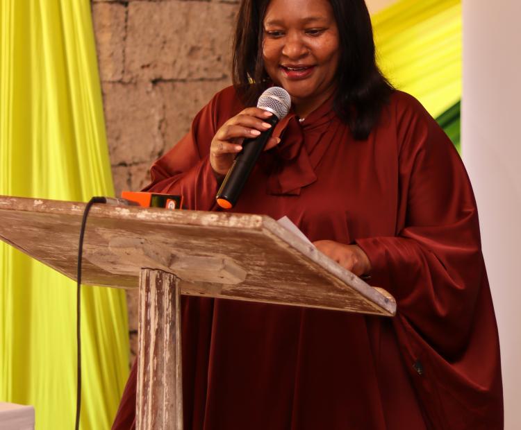 The Cabinet Secretary for Tourism and Wildlife, Rebecca Miano, addressing the stakeholders during the workshop.