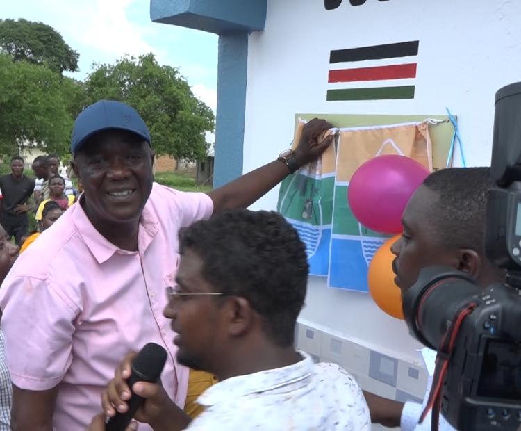 Kilifi Governor Mung'aro when he officially launched the Chamari water project in December last year. He has refuted media reports to the effect that the project was fake.