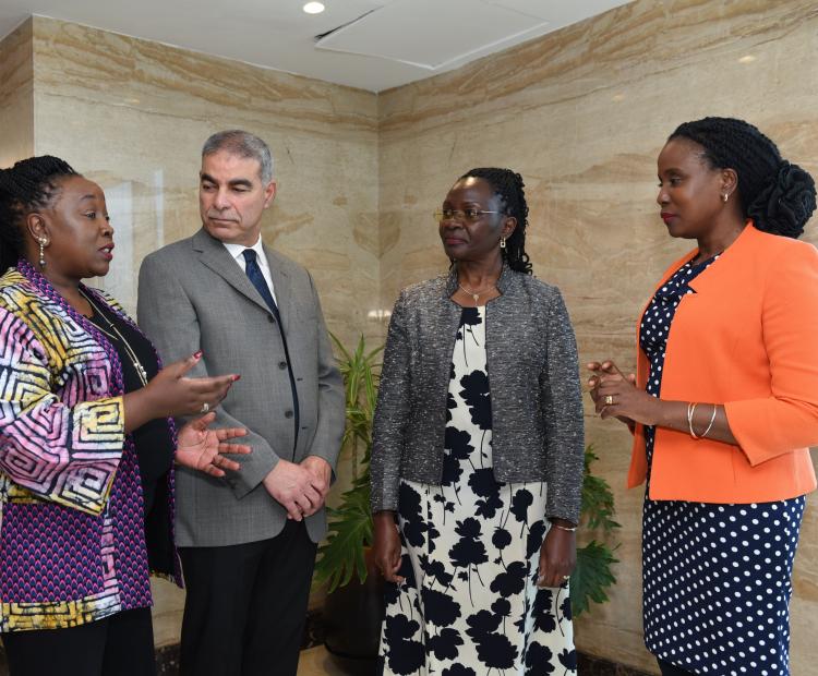 African Population & Health Research Centre Executive  Director Dr. Catherine Kyobutungi, State Department  for Gender and Affirmative Action Secretary Gender Dr.  Josephine Obonyo, International Development Research  Centre Global Health Director Montasser Kamal and  Aga Khan University Graduate School of Media and  Communication Dean Prof. Nancy Booker. 