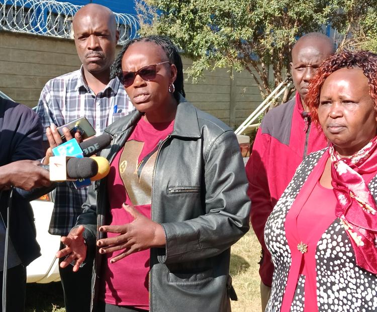 Food Crops Research Institute, Kitale Deputy Institute Director Dr. Mary Koech addressing the press in Eldoret.