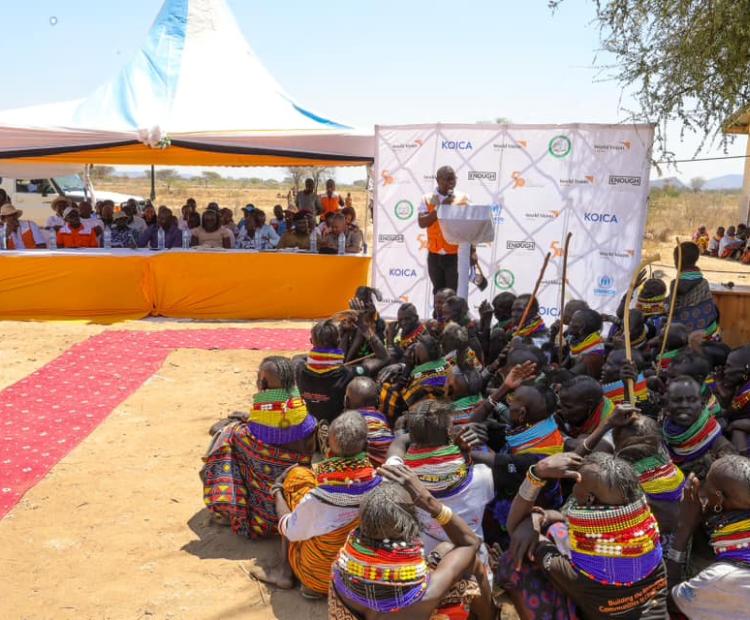 Water  projects and climate smart agriculture handed over  to the county government by the World Vision in Kakuma.  PHOTO: PETER GITONGA