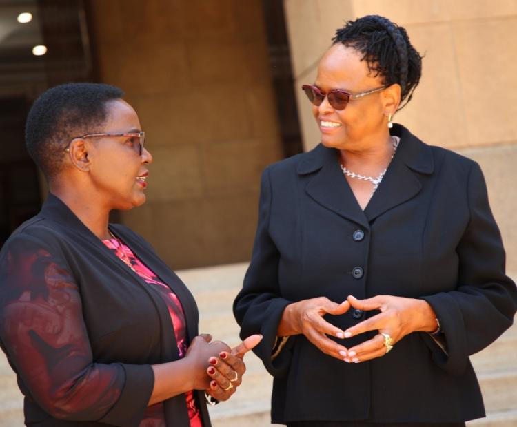 Correctional Services Principal Secretary Dr. Salome Beacco with Chief Justice Martha Koome.