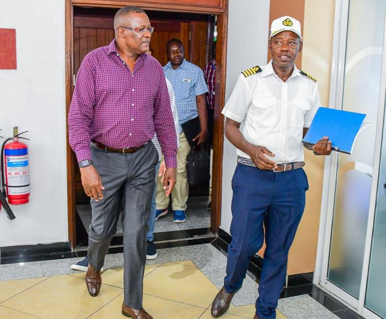 Deputy Chief of Staff Mr. Eliud Owalo and KPA Managing Director, Capt. William Ruto.