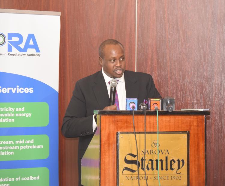 The Energy and Petroleum Regulatory Authority, (EPRA) Director General, Daniel Kiptoo speaking during a media round table on the Cost-of-Service Study (COSSOP) in the petroleum sector in Nairobi.