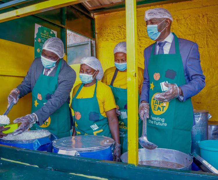 Benard Kitur, Member of Parliament for Nandi Hills with his host Limuru MP John Kiragu during his visit to Kamandura Comprehensive School