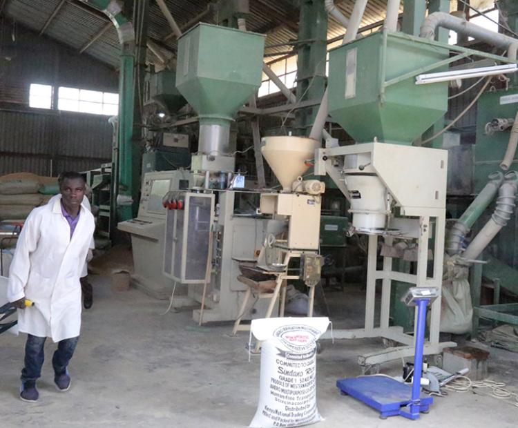 A section of the newly installed Ahero rice milling plant.
