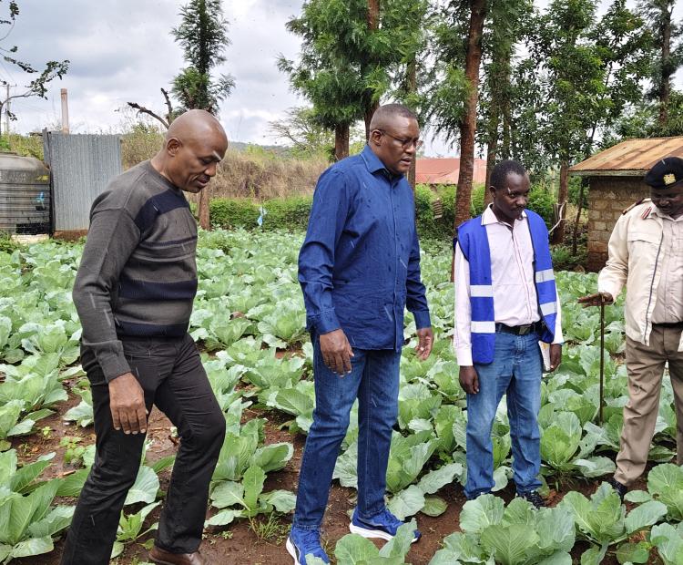 Eliud Owalo inspects Maragua Ridge project in Murang’a County.