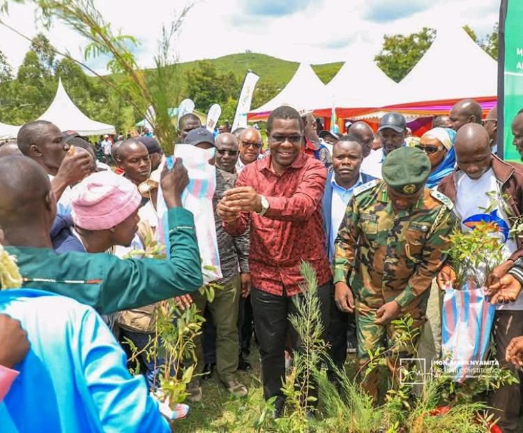 The Cabinet Secretary for Energy and Petroleum, Opiyo Wandayi, at the Gogo Power Plant.