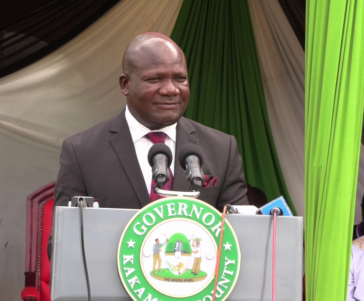 Kakamega Governor Fernandes Barasa speaking during the launch of the construction of a Maternity wing at Likuyani Level Four Hospital.