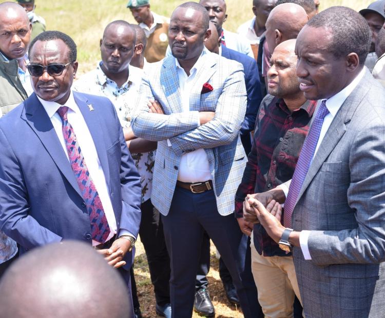 Education Cabinet Secretary Julius Ogamba and Kisii Governor Simba Arati