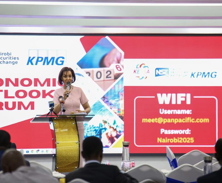 Brenda Mbathi, Vice Chair of KEPSA during the the 2026 Economic Outlook Forum in Nairobi. Photo/Courtesy