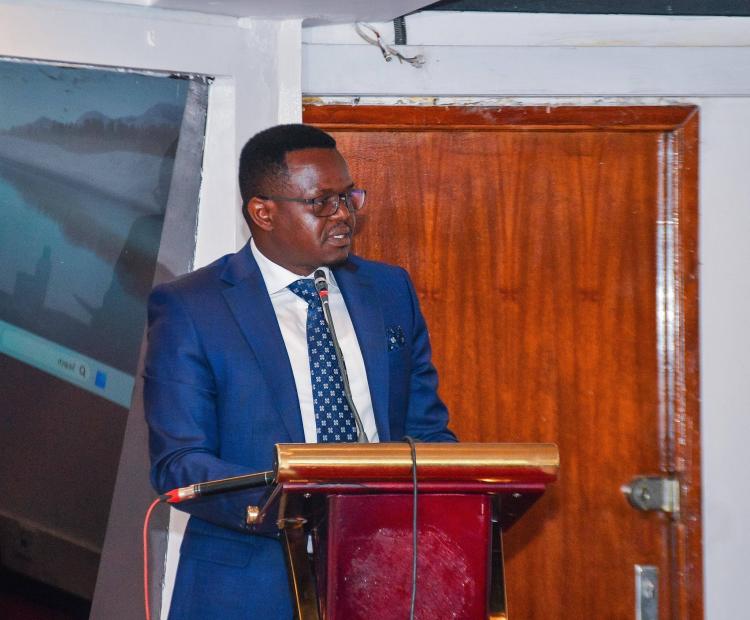 The Director General for Public Private Partnerships Kenya, Eng. Kefa Seda representing the Principal Secretary (PS) for Public Investments and Assets Management Cyrell Odede Wagunda during a high-level consultative meeting on the 2nd Performance Contract Cycle MidYear Review for the Financial Year Review 2025/2026 for the National Treasury and Economic Planning held at KICC in Nairobi.