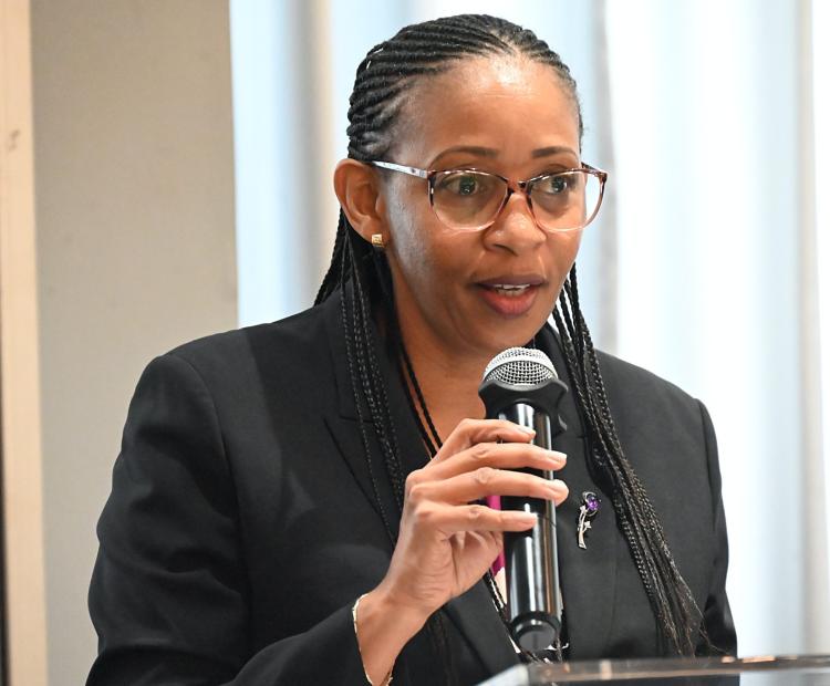 Cabinet Secretary (CS) for Lands, Public Works, Housing and Urban Development, Alice Wahome speaking during a breakfast meeting with the African Diplomatic Corps in Nairobi