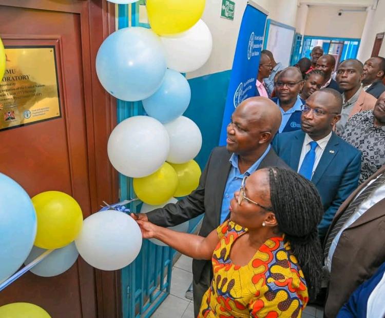 Kisumu Deputy Governor Dr.Mathew Owili (right) and FAO Country Director Farayi Zimudzi during the unveiling of the Sh35 million GIS system in Kisumu on Monday 16th March 2026.  Photo/Chris Mahandara