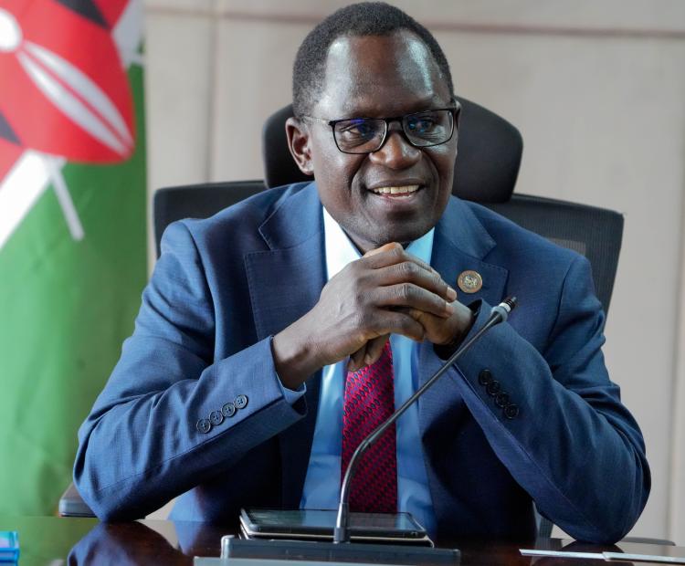 Principal Secretary for Broadcasting and Telecommunications Stephen Isaboke leads discussions on 5G, AI, and digital governance during the bilateral meeting with the European Union delegation.