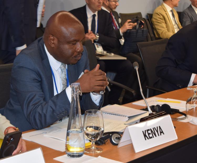 Principal Secretary for Labour and Skills Development Shadrack Mwadime addressing the Ministerial Roundtable on Global Skills Partnerships in Washington DC 