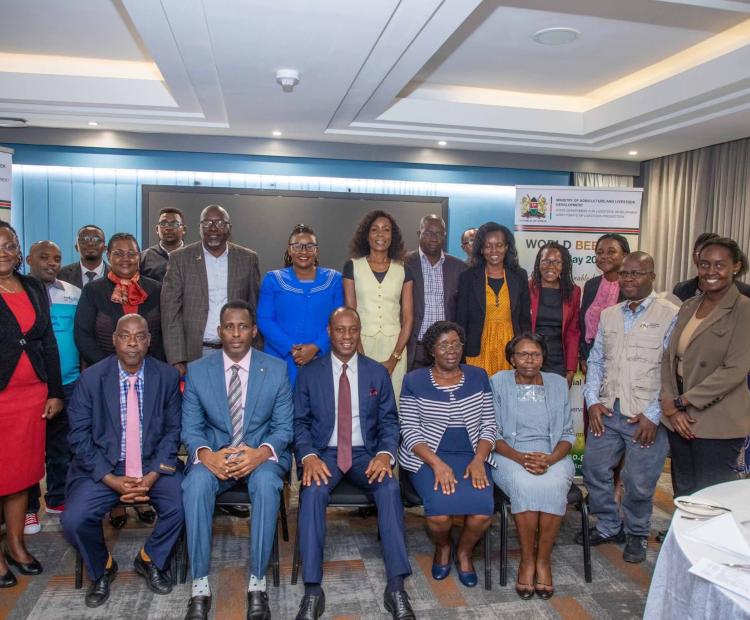  Principal Secretary for Livestock Development Jonathan Mueke, seated in the middle, pictured during apiculture stakeholders’ meeting ahead of the 2026 World Bee Day that will be celebrated on May 20, 2026.