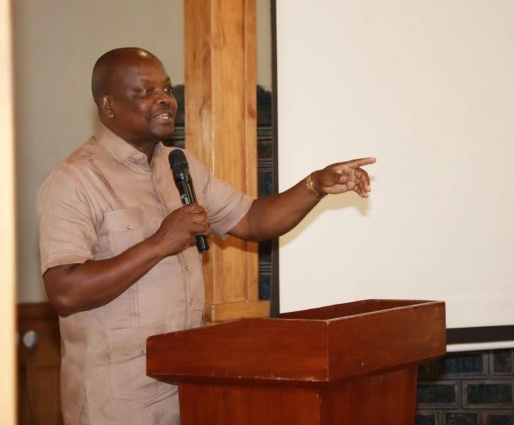 Agriculture Cabinet Secretary addresses heads of semi-autonomous government agencies in the agricultural sector during a consultative meeting held at a Malindi 