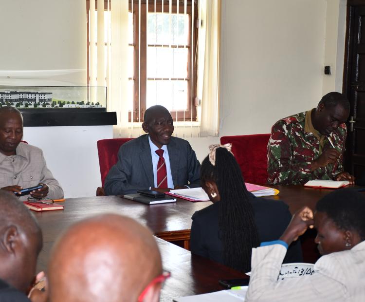 Kericho County Commissioner, Jeremiah Mwai Gicheru, speaking during the County Service Delivery Meeting attended by the national government department heads