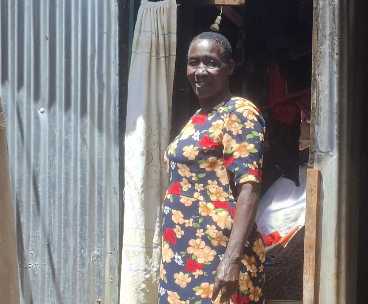  Veronica Njue from the Majimbo informal sector in Manyatta, Embu. She is hopeful that the government support through the informal settlement upgrading program will be a breakthrough for her family.