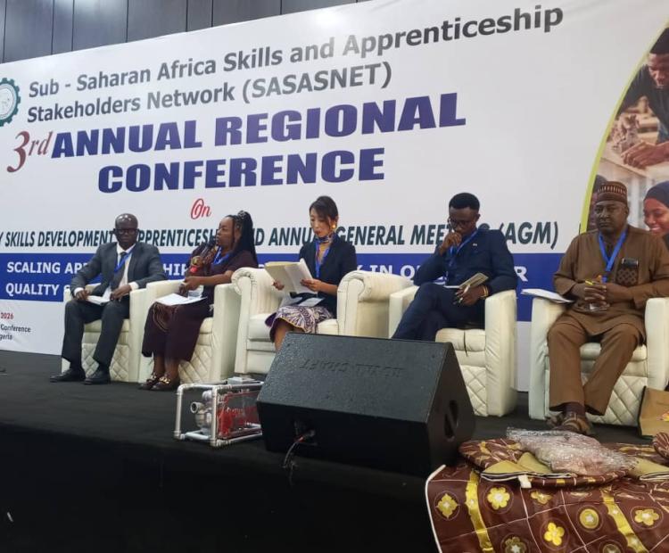High level Ministerial panel session during the 3rd annual regional conference of SubSaharan africa skills and Appreticesship Stakeholders Network in Abuja, Nigeria. Dr. Wanjiru Kariuki (second Left) from the State Department for Labour and Skills Development represented Kenya.