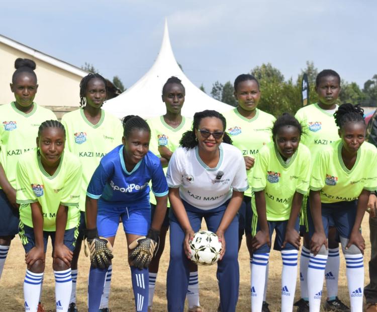 Buuri MP Rindikiiri Mugambi, Forestry PS Mugambi Gitonga, Diaspora Affairs PS Roseline Njogu during the launch of the tournament. PHOTO/Dickson Mwiti)  ‎