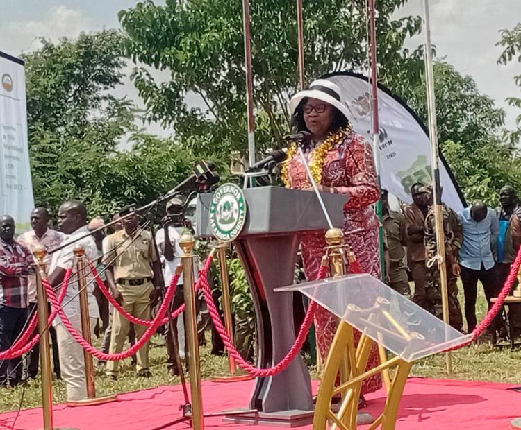  Ida Odinga, Kenya’s Permanent Representative to UNEP speaking in Kakamega forest during the marking of this year’s World Rainforest Day. Photos by Godfrey Wang’anya.