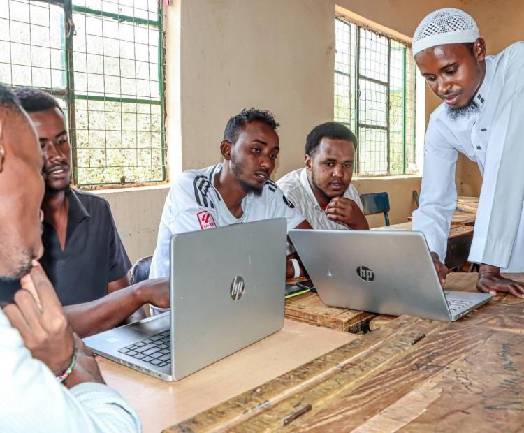 Participants undergo practical digital skills training during the Digital Literacy Bootcamp at Wajir Girls Secondary School in Wajir County.