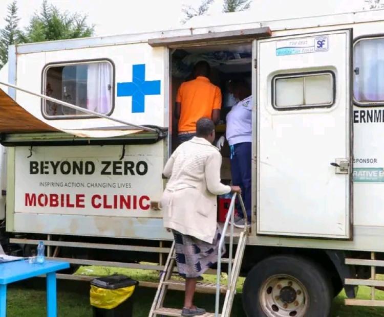 Residents of Mogobich area in Ollesos ward in Nandi County receive free healthcare services from the Beyond Zero mobile clinic. The County Government says the initiative aims at getting health services closer to the people in the remote areas.