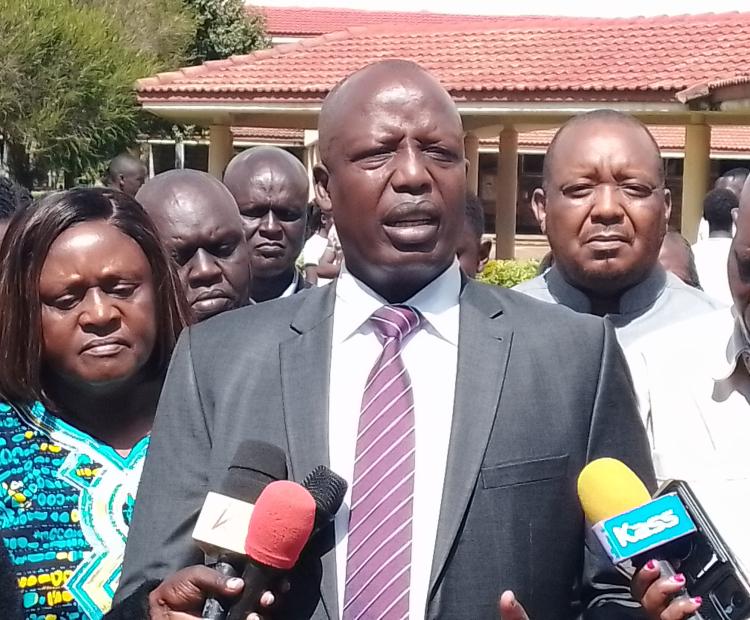 National Assembly Education Chairperson, Julius Melly, Speaking in an interview during a public participation exercise on the six proposed Education Bills at the Eldoret National Polytechnic, Uasin Gishu County. Photo by Ekuwam Sylvester. 