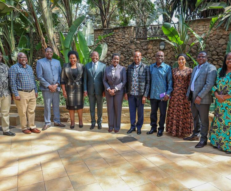 Agriculture Cabinet Secretary (CS) Mutahi Kagwe speaking during a luncheon meeting with Uganda’s Parliamentary Committee on Agriculture.   